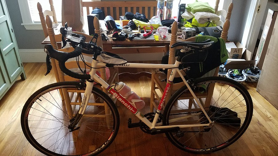 Pre-trip gear laid out on the table